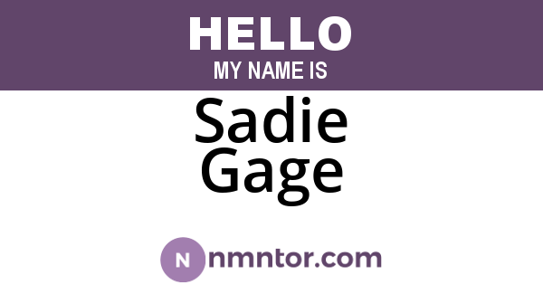 Sadie Gage