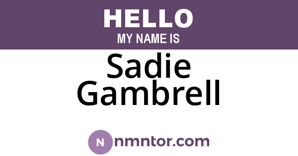 Sadie Gambrell