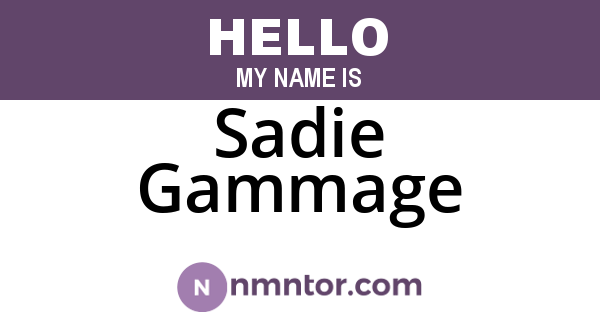 Sadie Gammage
