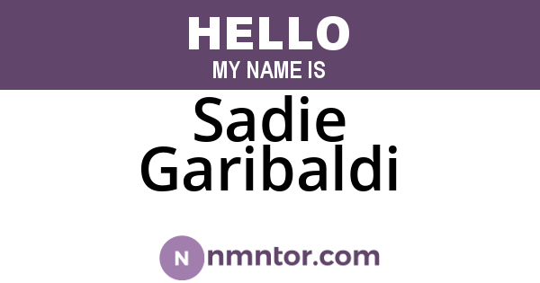 Sadie Garibaldi