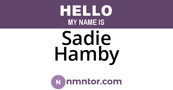 Sadie Hamby