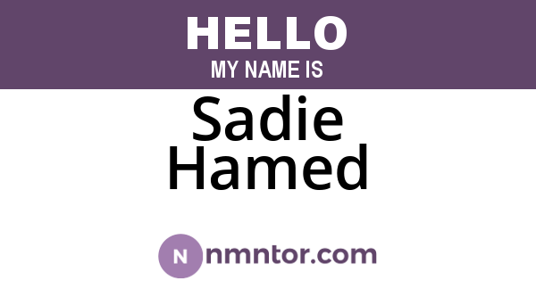 Sadie Hamed