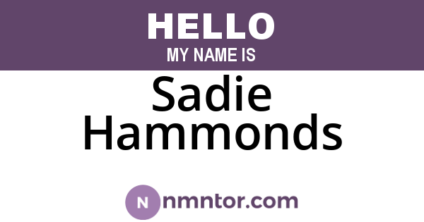 Sadie Hammonds