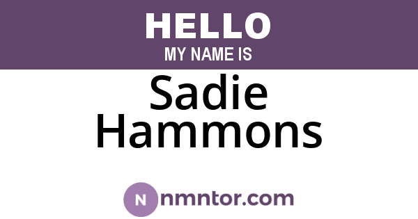 Sadie Hammons