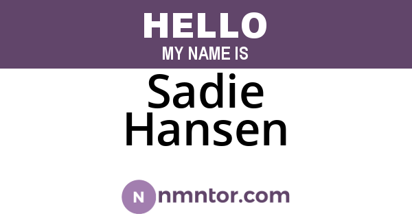 Sadie Hansen