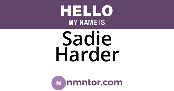 Sadie Harder