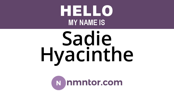 Sadie Hyacinthe