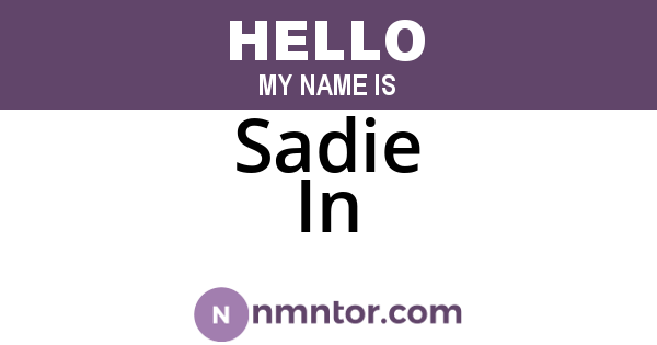 Sadie In