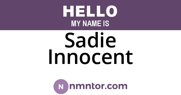 Sadie Innocent