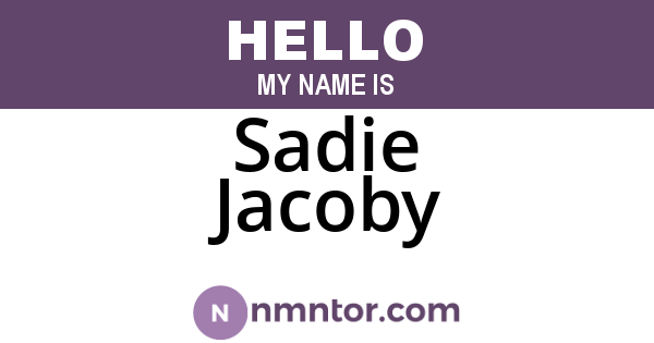 Sadie Jacoby