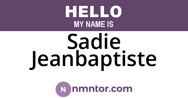 Sadie Jeanbaptiste