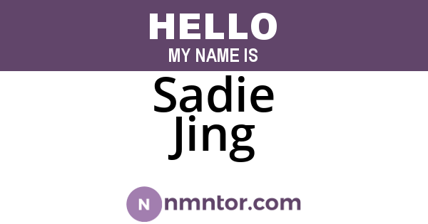 Sadie Jing