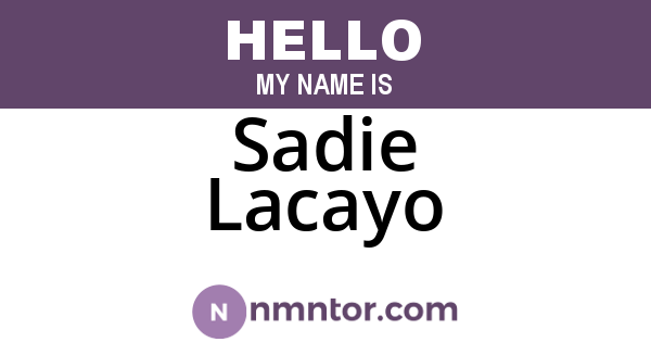 Sadie Lacayo