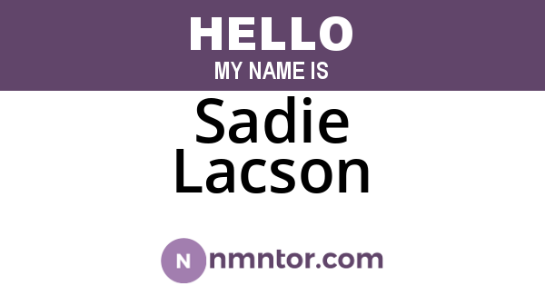 Sadie Lacson