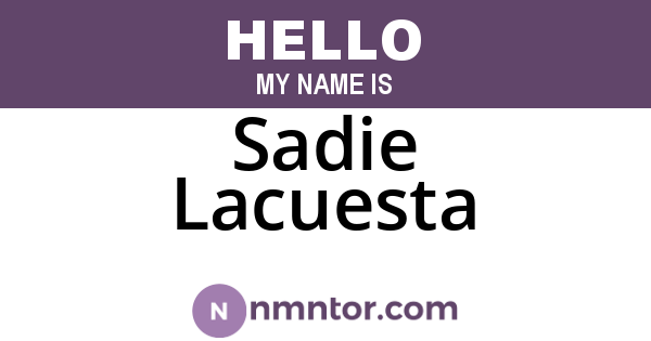 Sadie Lacuesta