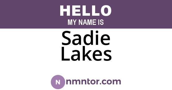 Sadie Lakes