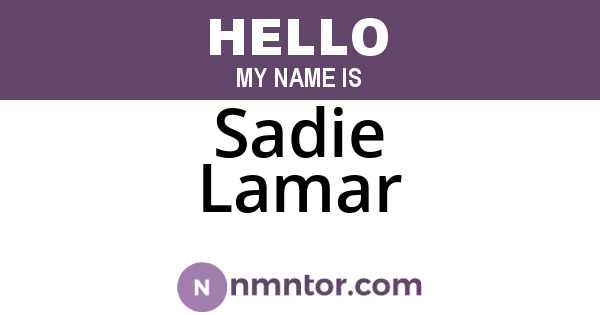 Sadie Lamar
