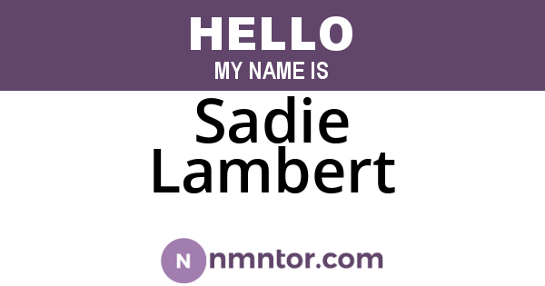 Sadie Lambert