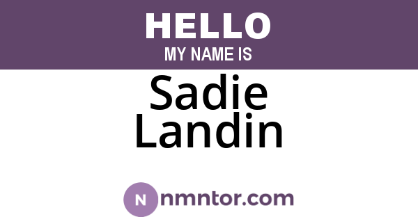 Sadie Landin
