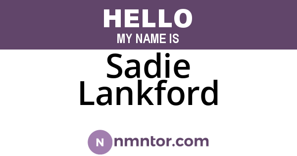 Sadie Lankford