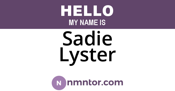 Sadie Lyster