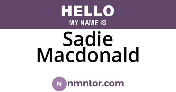 Sadie Macdonald