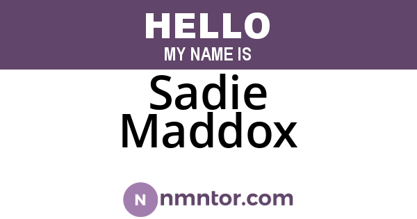 Sadie Maddox