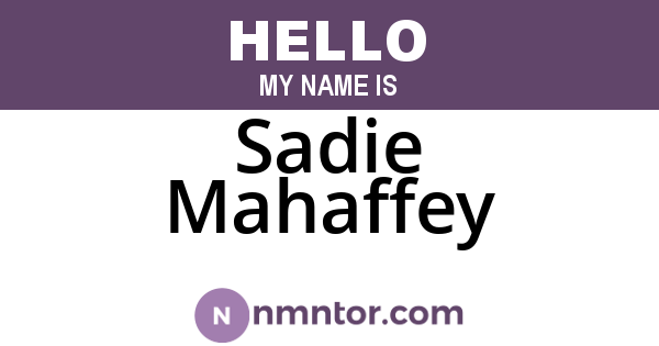 Sadie Mahaffey