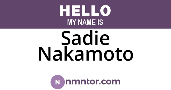 Sadie Nakamoto
