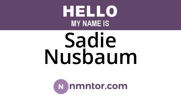 Sadie Nusbaum