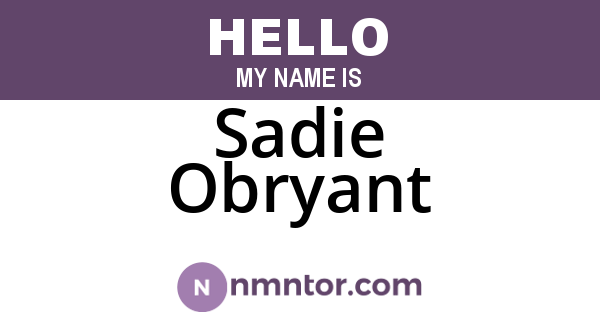 Sadie Obryant