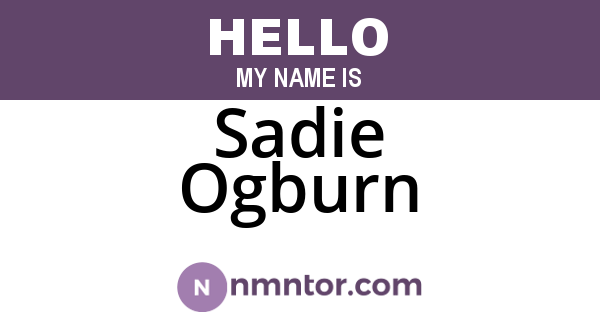 Sadie Ogburn