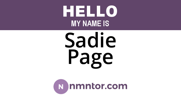 Sadie Page