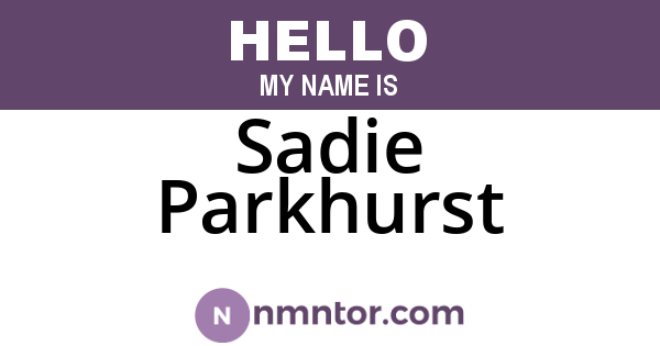 Sadie Parkhurst