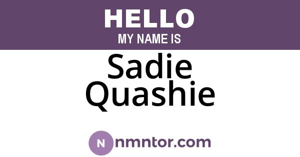 Sadie Quashie