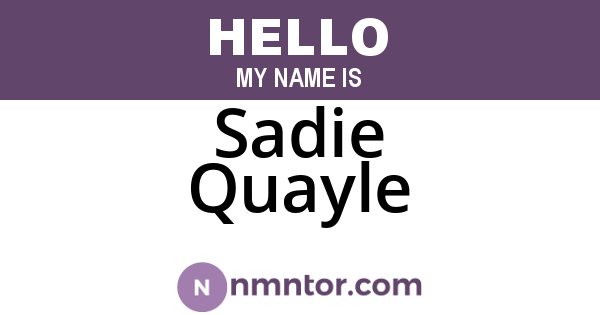 Sadie Quayle