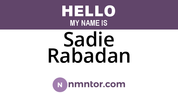 Sadie Rabadan