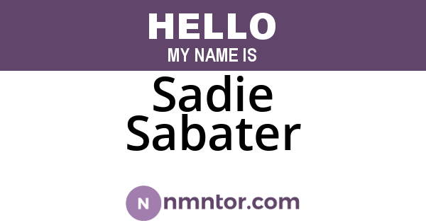 Sadie Sabater