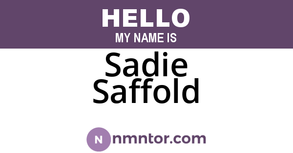 Sadie Saffold