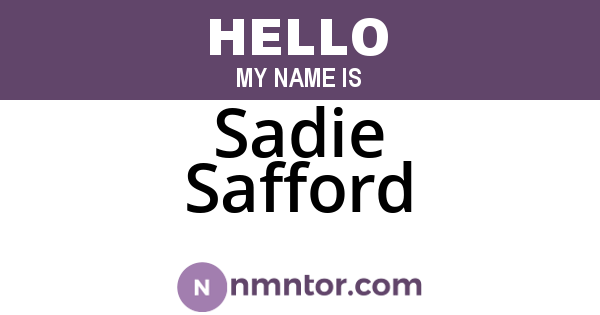 Sadie Safford