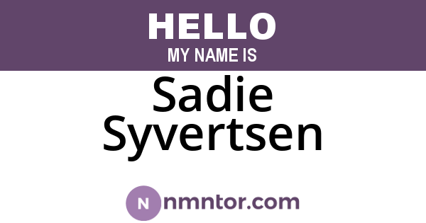 Sadie Syvertsen