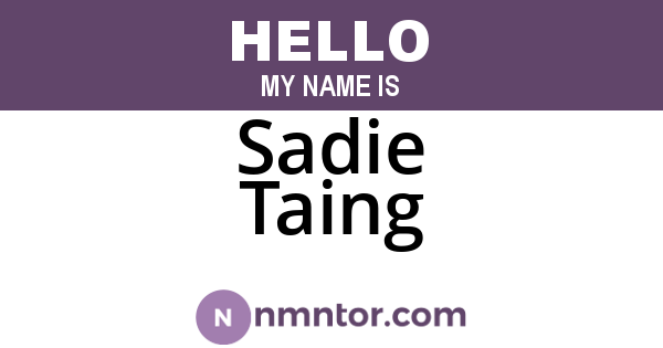 Sadie Taing