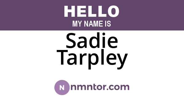 Sadie Tarpley