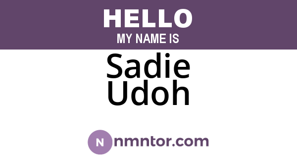 Sadie Udoh
