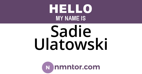 Sadie Ulatowski