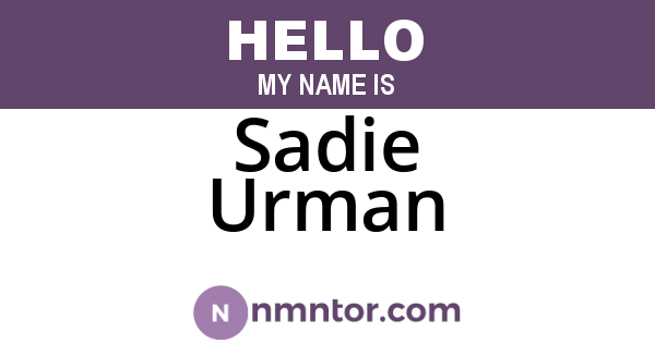 Sadie Urman