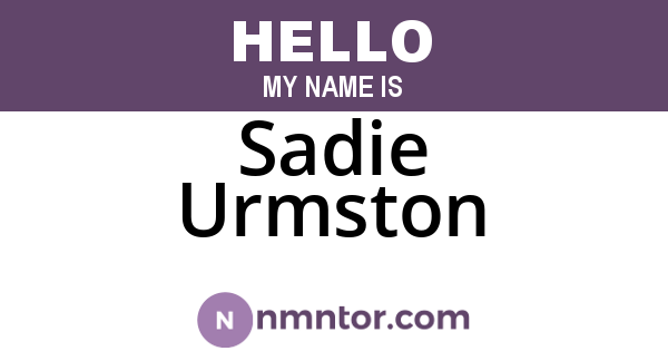 Sadie Urmston