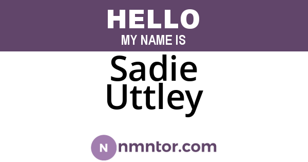 Sadie Uttley