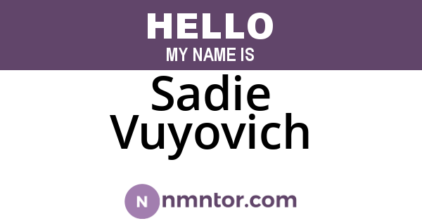 Sadie Vuyovich
