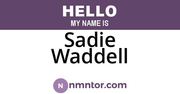 Sadie Waddell